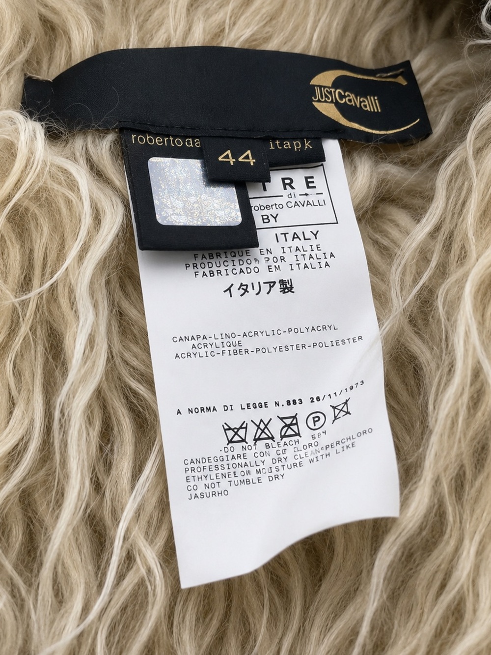 Vintage Just Cavalli Faux Fur Trim Patchwork Vest - Picture 5 of 5